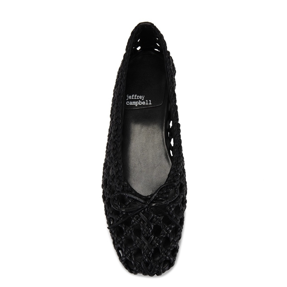 Jeffrey Campbell My Weave Flat in Black - NWT Size 10